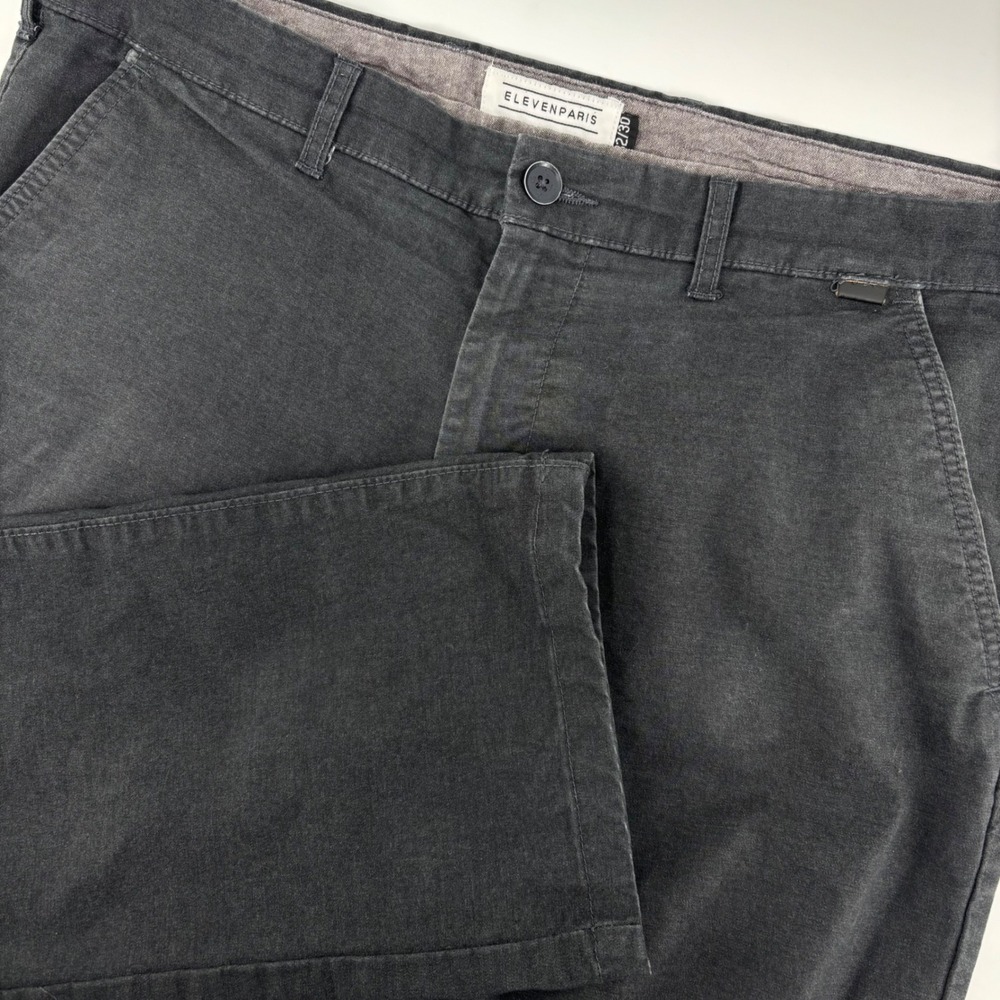 Eleven Paris Chino Pants Mens 32 Black Straight Leg Cotton Blend Minimalist‎